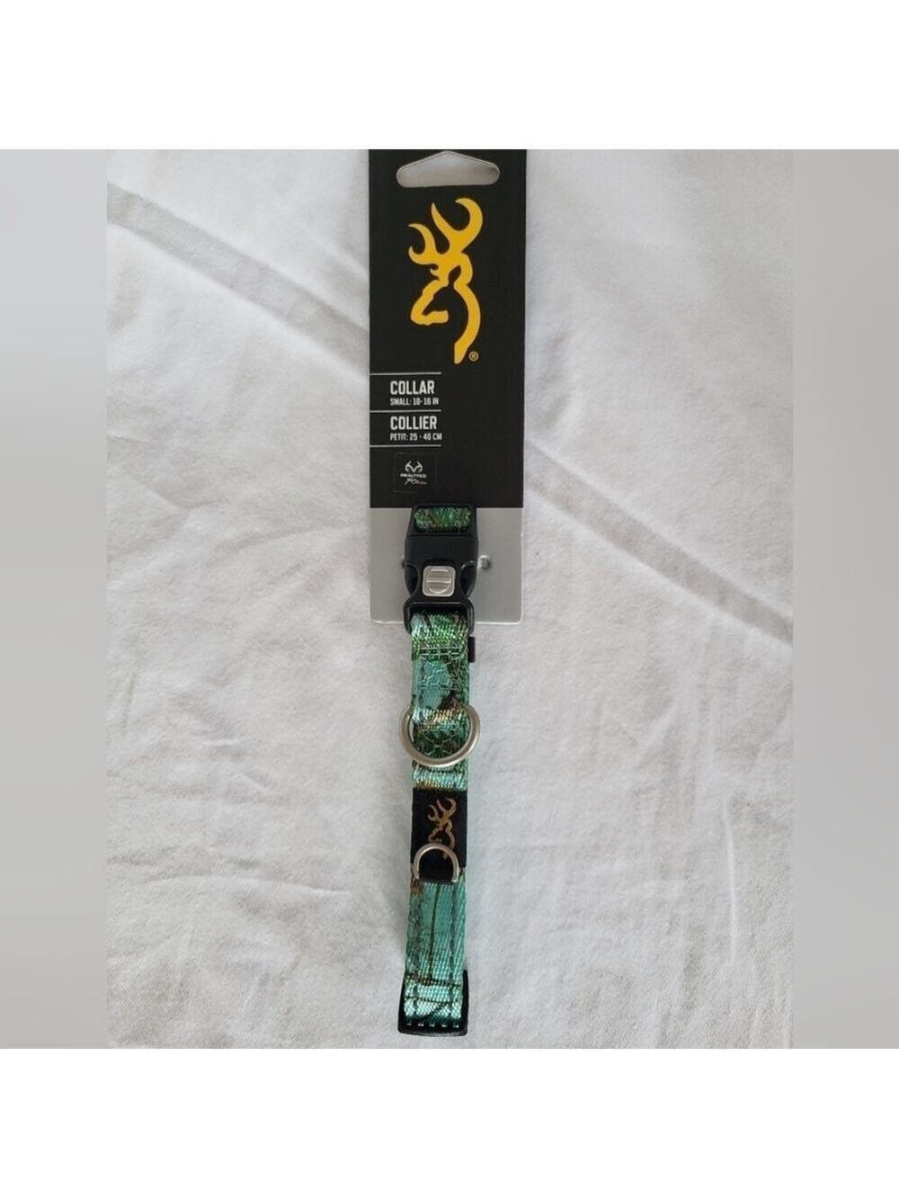 Browning Classic Webbing Collar Realtree Seaglass Small Teal, 10 to 16", NWT